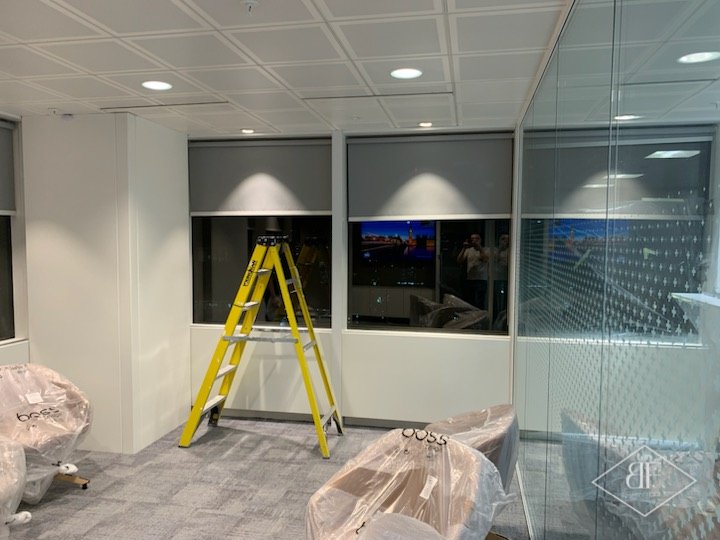 Office Perimeter Panels Resprayed
