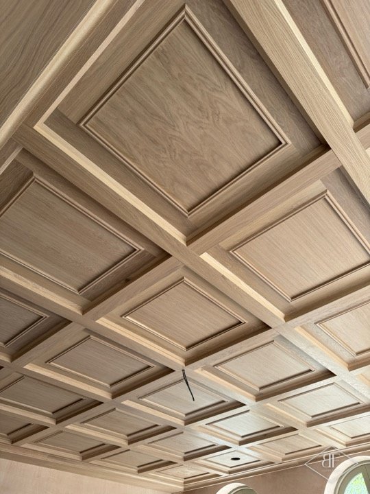 Coffered oak ceiling
